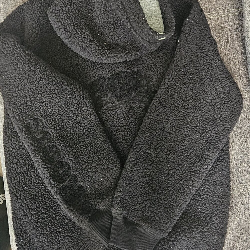 Youth Roots Black Sherpa Zip Up Hoodie - Picture 3 of 3